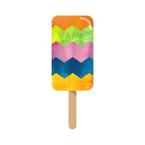 Цветные акварельные текстуры вектор эскимо мороженое сладкий сумм — стоковый вектор