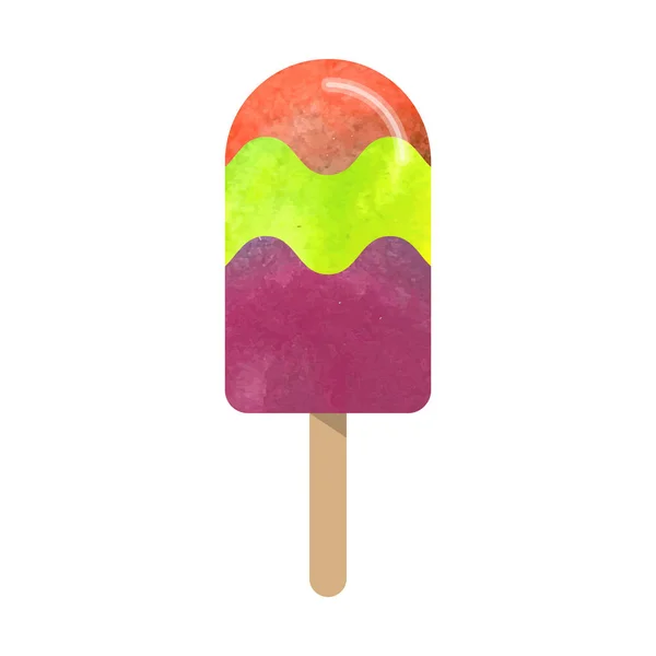 Цветные акварельные текстуры вектор эскимо мороженое сладкий сумм — стоковый вектор
