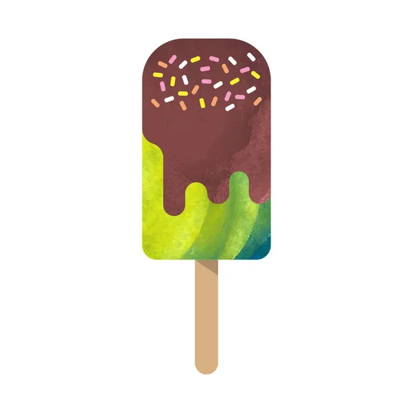 Kolorowe akwarela tekstura wektor popsicle summ słodkie lody — Wektor stockowy