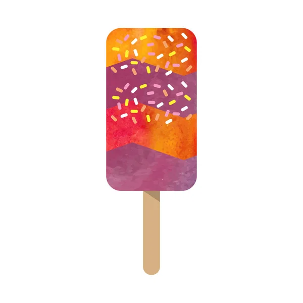 Kolorowe akwarela tekstura wektor popsicle summ słodkie lody — Wektor stockowy