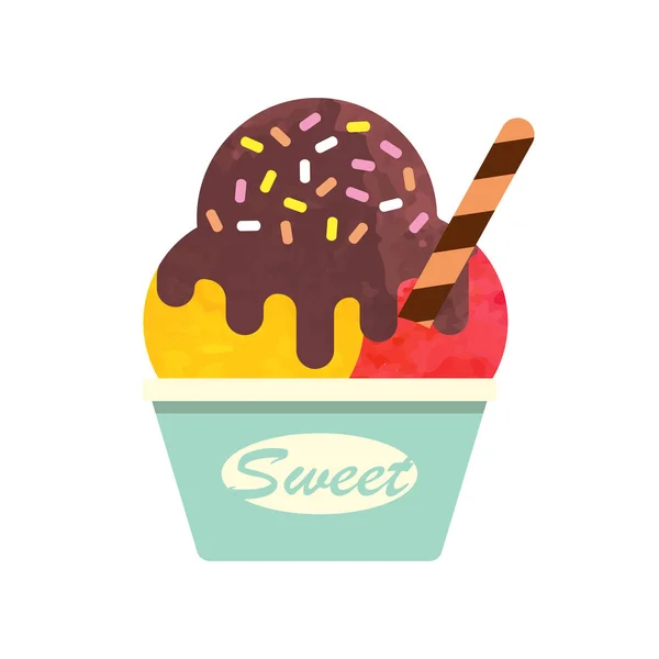 Colorido acuarela textura vector paleta helado dulce summ — Vector de stock