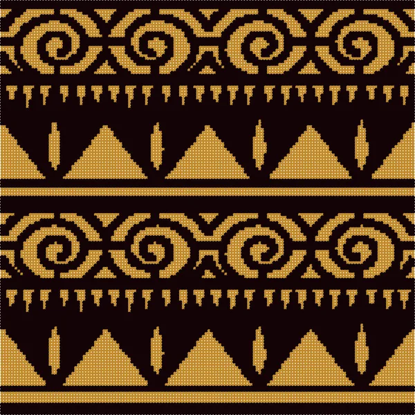 Sierra de triángulo aborigen de patrón retro sin costura de medio tono colorido — Archivo Imágenes Vectoriales