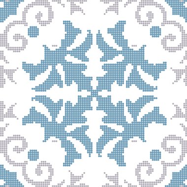 Yarı ton renkli Dikişsiz retro desen sarmal bitki çiçek cur