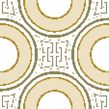 Yarı ton renkli Dikişsiz retro desen yuvarlak geometri ch çapraz