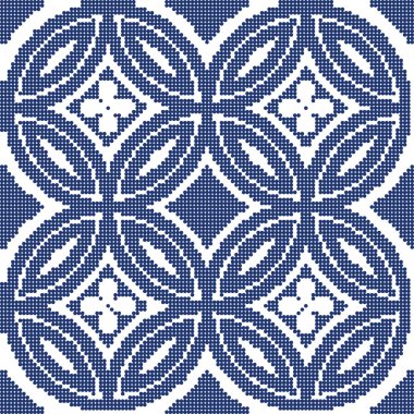 Yarı ton renkli Dikişsiz retro desen yuvarlak çapraz çizgi çiçek