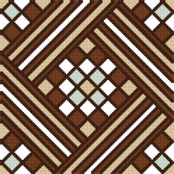 Halftone colorful seamless retro pattern brown square check geom — Stock Vector