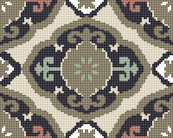 Demi-ton coloré motif rétro sans couture courbe orientale spirale f — Image vectorielle