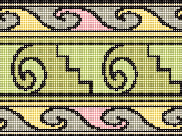 Polotónování barevné retro vzor bezešvé primitivní spirálová křivka — Stockový vektor