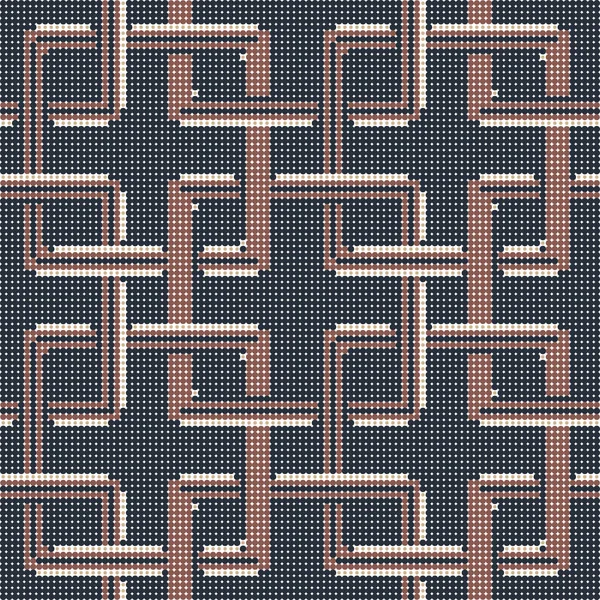 Halvton färgglada sömlös retro mönster square cross kedja geom — Stock vektor