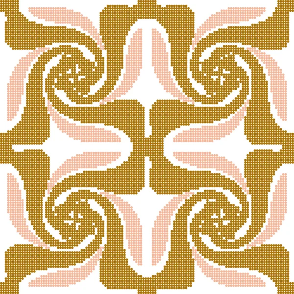 Patrón retro inconsútil colorido semitono oro rosa espiral caleida — Vector de stock