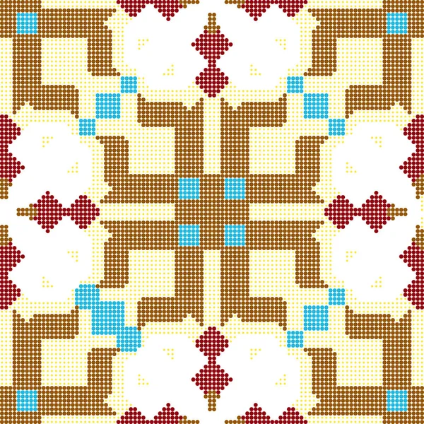 Halbton bunte nahtlose Retro-Muster quadratischen Mosaik Kaleidosk — Stockvektor