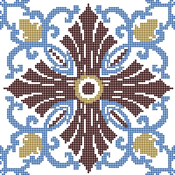 Demi-ton coloré motif rétro sans couture croix spirale courbe cros — Image vectorielle