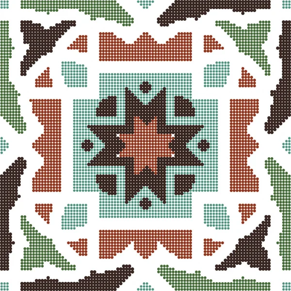 Demi-teinte coloré motif rétro sans couture géométrie croix étoile fra — Image vectorielle