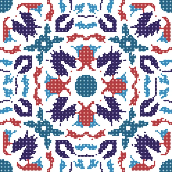 Yarı ton renkli Dikişsiz retro desen yuvarlak çiçek yaprak kalei