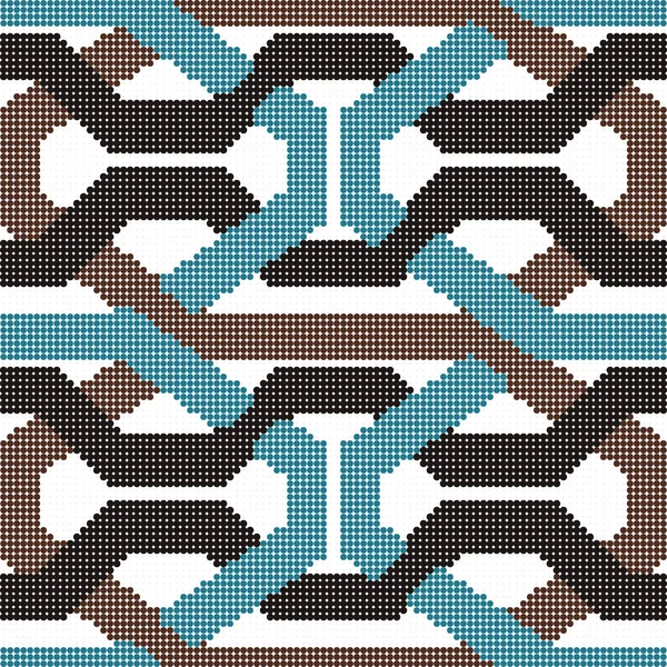 Demi-ton coloré motif rétro sans couture croix géométrie polygone — Image vectorielle