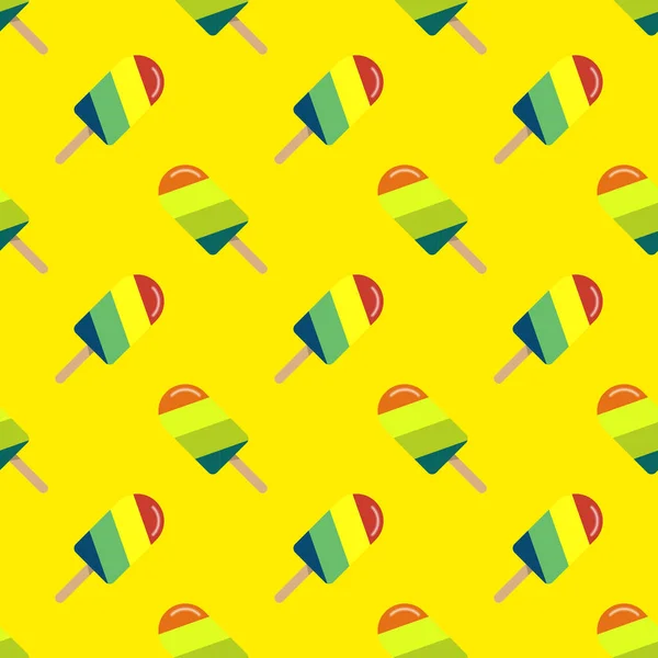 Sömlös bakgrund bild färgstark akvarell textur popsicle p — Stock vektor