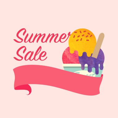 Renkli Sulu Boya doku vektör buzlu şeker yaz Satılık promotio