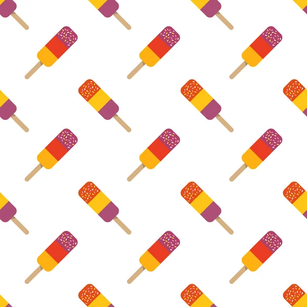 Sömlös bakgrund bild färgstark akvarell textur popsicle p — Stock vektor