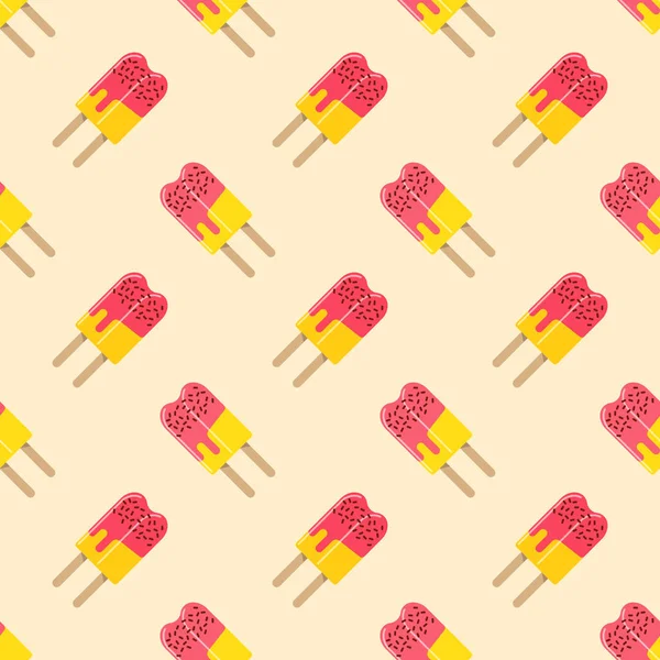 Sömlös bakgrund bild färgstark akvarell textur popsicle p — Stock vektor