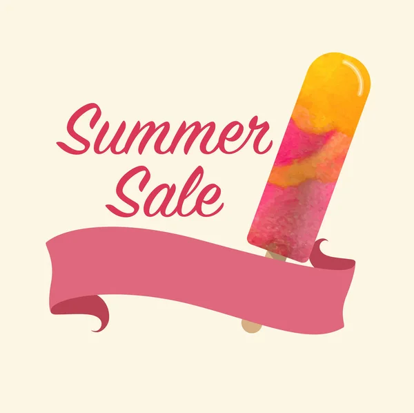 多彩的水彩纹理矢量冰棒夏天出售紫禁花园 — 图库矢量图片