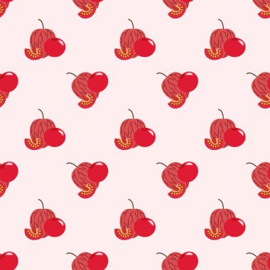 Sorunsuz arka plan görüntü renkli tropikal meyve kırmızı pelerin kaz