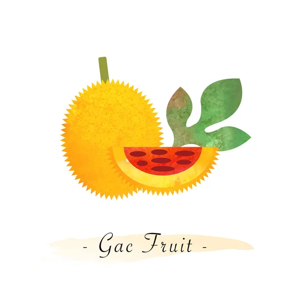 Colorato acquerello vettore texture frutta sana giallo gac — Vettoriale Stock