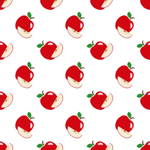 Fond sans couture image coloré fruits tropicaux pomme rouge — Image vectorielle