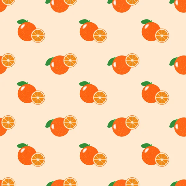 Imagem de fundo sem costura colorido frutas tropicais citrinos laranja — Vetor de Stock