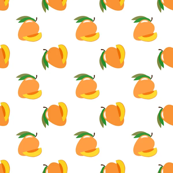 Απρόσκοπτη υπόβαθρο εικόνα πολύχρωμα τροπικά φρούτα μάνγκο — Διανυσματικό Αρχείο