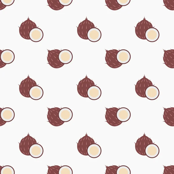 Imagen de fondo sin costuras colorido coco de frutas tropicales — Vector de stock