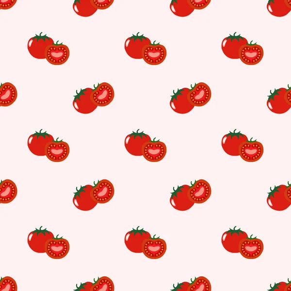 Citra latar belakang mulus penuh warna tomat buah tropis - Stok Vektor