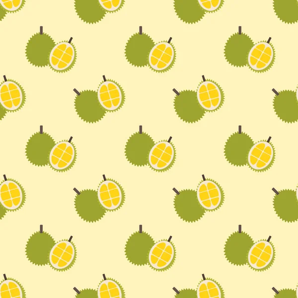 Imagem de fundo sem costura colorido fruta tropical durian — Vetor de Stock