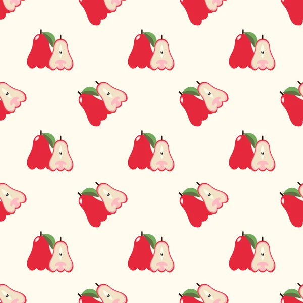 Imagem de fundo sem costura colorido fruta tropical rosa maçã — Vetor de Stock