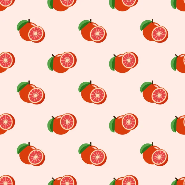 Imagem de fundo sem costura colorido fruta tropical toranja vermelha — Vetor de Stock