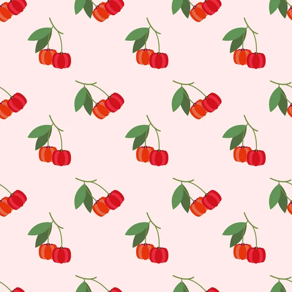 Fond sans couture image coloré fruits tropicaux pitanga — Image vectorielle