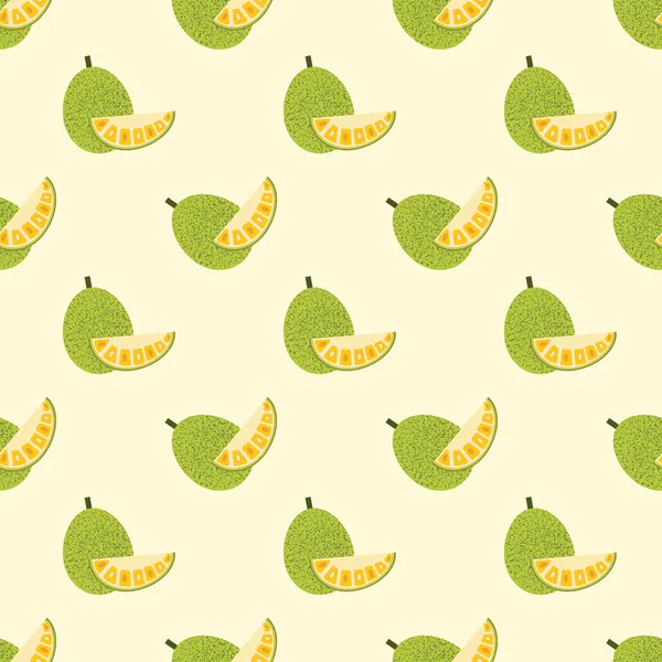 Imagem de fundo sem costura colorido fruta tropical jaca — Vetor de Stock