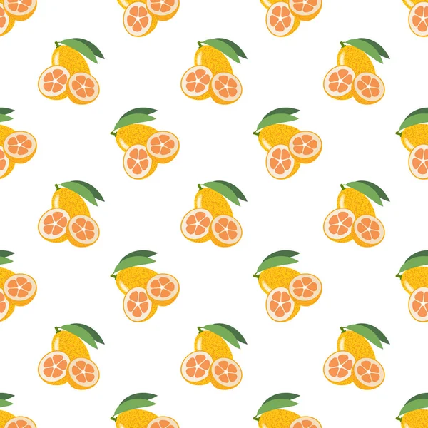 Imagem de fundo sem costura colorido fruta tropical kumquat — Vetor de Stock