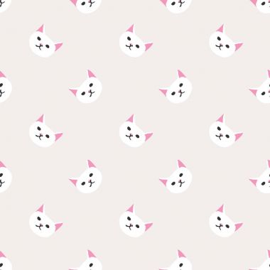 Sorunsuz arka plan kreş sevimli sevimli kedi yüz