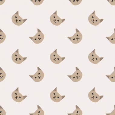 Sorunsuz arka plan kreş sevimli sevimli kedi yüz