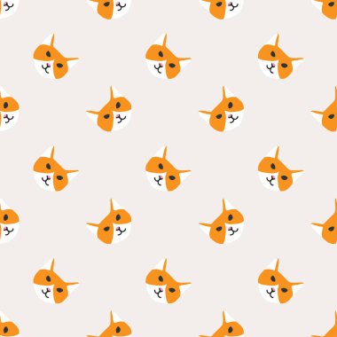 Sorunsuz arka plan kreş sevimli sevimli kedi yüz