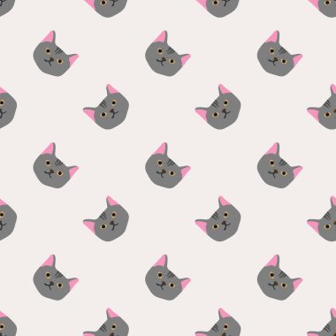 Sorunsuz arka plan kreş sevimli sevimli kedi yüz