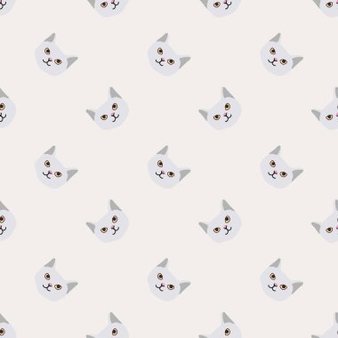 Sorunsuz arka plan kreş sevimli sevimli kedi yüz