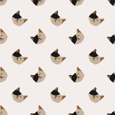 Sorunsuz arka plan kreş sevimli sevimli kedi yüz