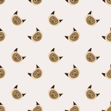 Sorunsuz arka plan kreş sevimli sevimli kedi yüz