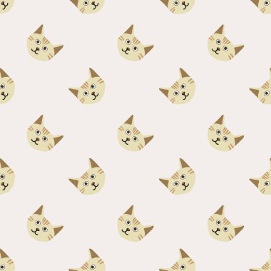 Sorunsuz arka plan kreş sevimli sevimli kedi yüz