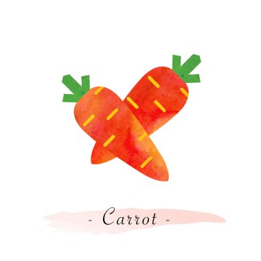 Renkli Sulu Boya doku vektör sağlıklı sebze havuç