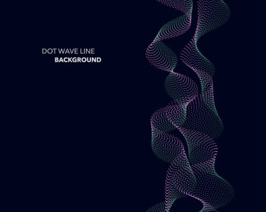 Zarif soyut vektör nokta dalga satırı fütüristik stili arka plan şablonu