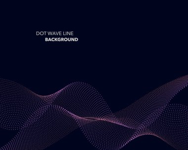 Zarif soyut vektör nokta dalga satırı fütüristik stili arka plan şablonu