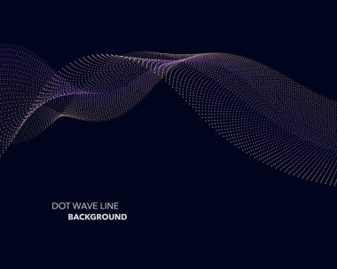 Zarif soyut vektör nokta dalga satırı fütüristik stili arka plan şablonu