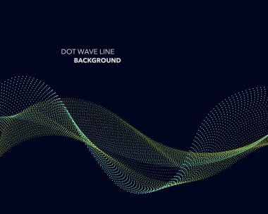 Zarif soyut vektör nokta dalga satırı fütüristik stili arka plan şablonu